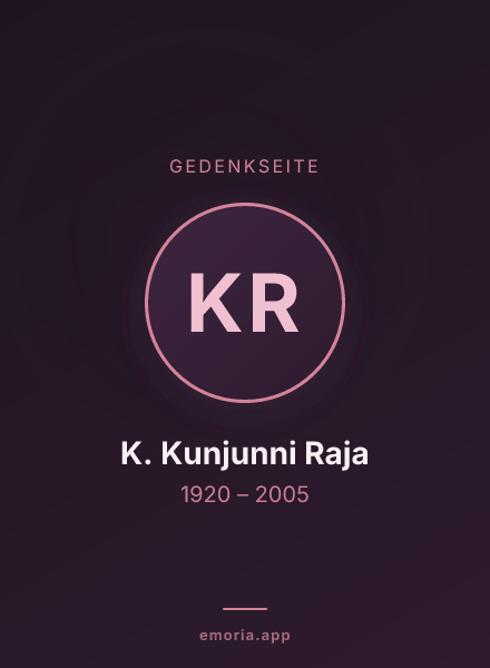 Gedenkportrait von K. Kunjunni Raja