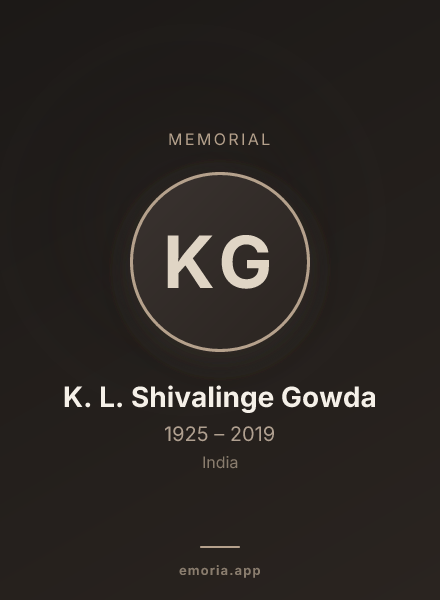 Memorial portrait of K. L. Shivalinge Gowda