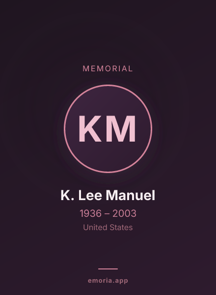Memorial portrait of K. Lee Manuel