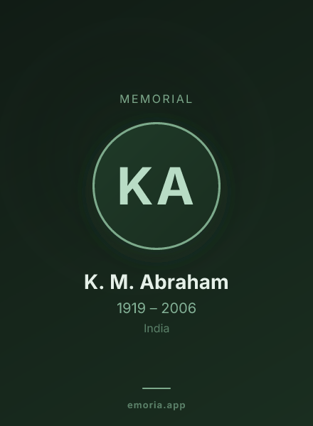 Memorial portrait of K. M. Abraham