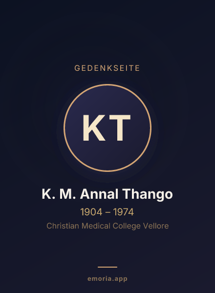 Gedenkportrait von K. M. Annal Thango