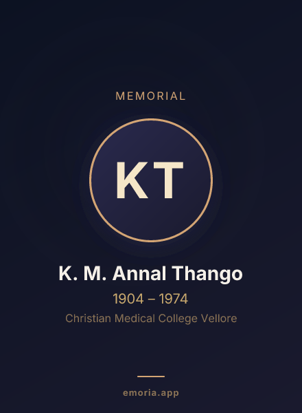 Memorial portrait of K. M. Annal Thango