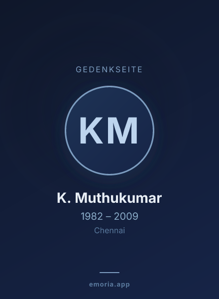 Gedenkportrait von K. Muthukumar