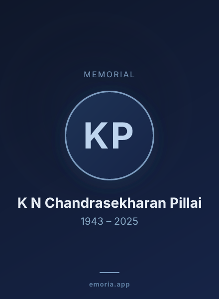 Memorial portrait of K N Chandrasekharan Pillai
