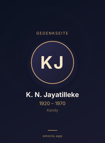 Gedenkportrait von K. N. Jayatilleke