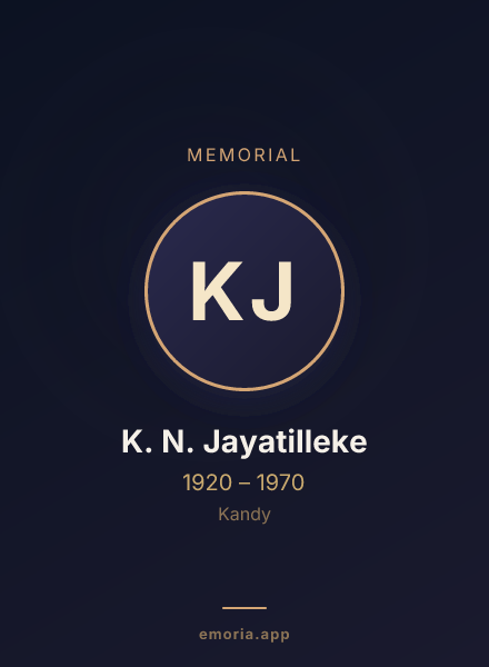 Memorial portrait of K. N. Jayatilleke