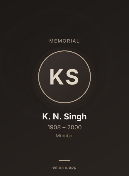 Memorial portrait of K. N. Singh
