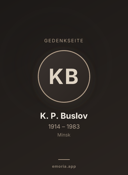 Gedenkportrait von K. P. Buslov