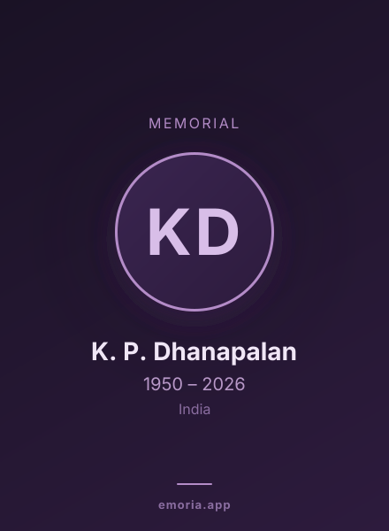 Memorial portrait of K. P. Dhanapalan
