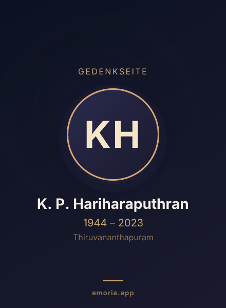 Gedenkportrait von K. P. Hariharaputhran