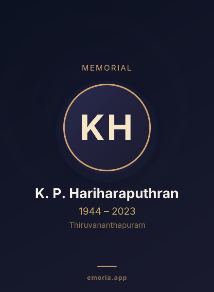 Memorial portrait of K. P. Hariharaputhran
