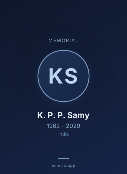 Memorial portrait of K. P. P. Samy