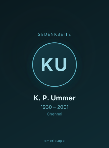 Gedenkportrait von K. P. Ummer