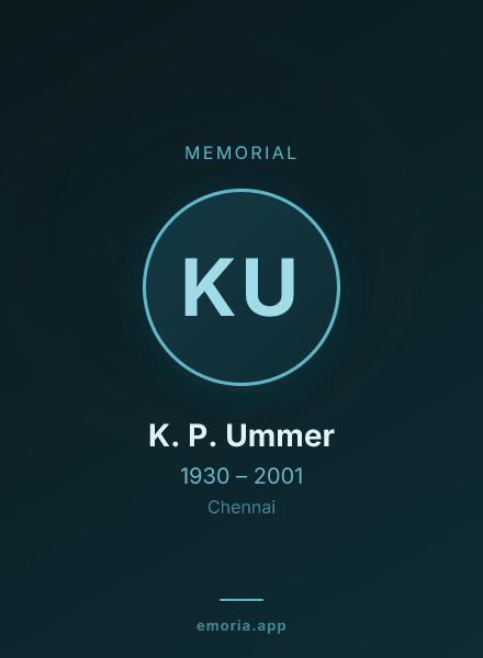 Memorial portrait of K. P. Ummer