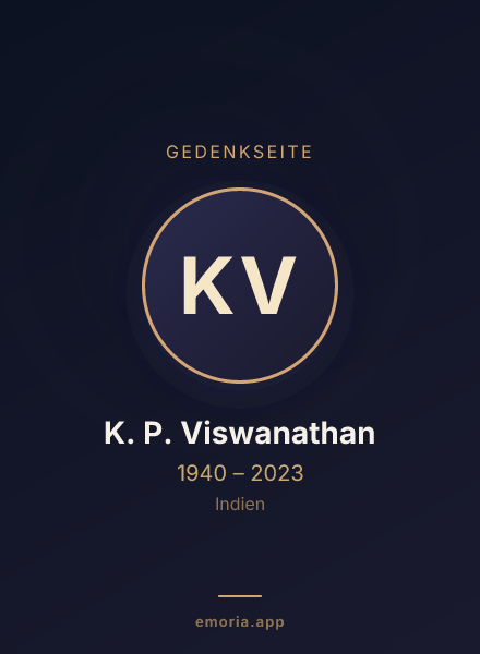 Gedenkportrait von K. P. Viswanathan
