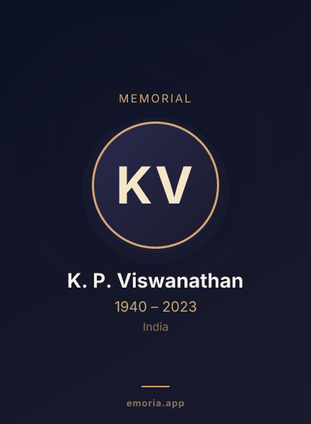 Memorial portrait of K. P. Viswanathan