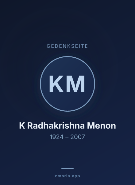 Gedenkportrait von K Radhakrishna Menon