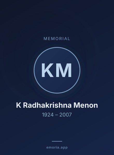 Memorial portrait of K Radhakrishna Menon