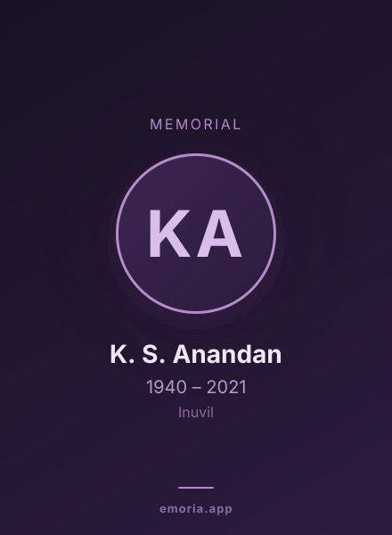 Memorial portrait of K. S. Anandan