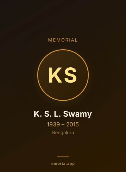 Memorial portrait of K. S. L. Swamy
