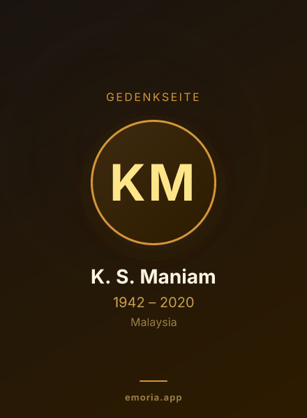 Gedenkportrait von K. S. Maniam