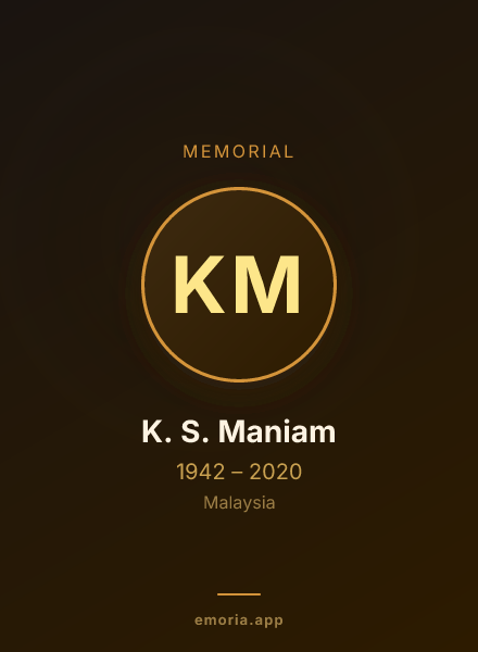 Memorial portrait of K. S. Maniam