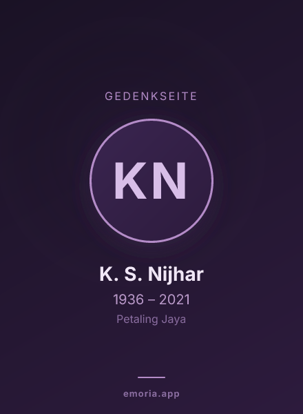 Gedenkportrait von K. S. Nijhar