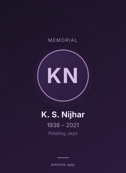 Memorial portrait of K. S. Nijhar