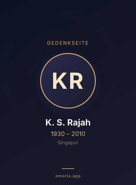 Gedenkportrait von K. S. Rajah