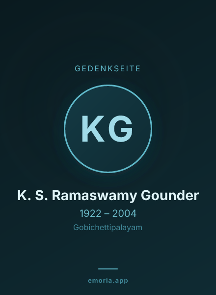 Gedenkportrait von K. S. Ramaswamy Gounder