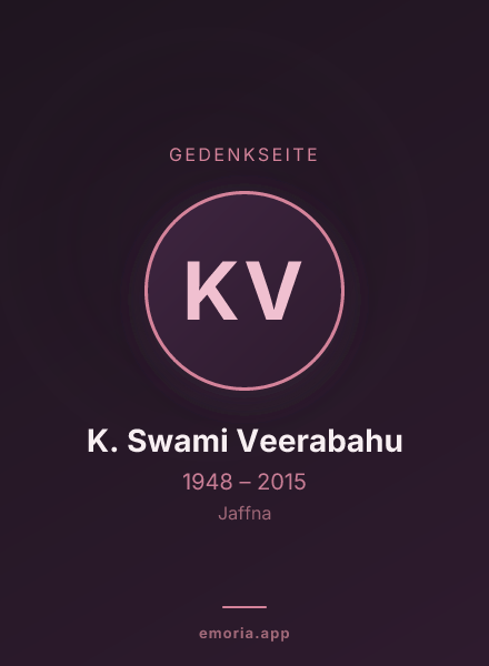 Gedenkportrait von K. Swami Veerabahu