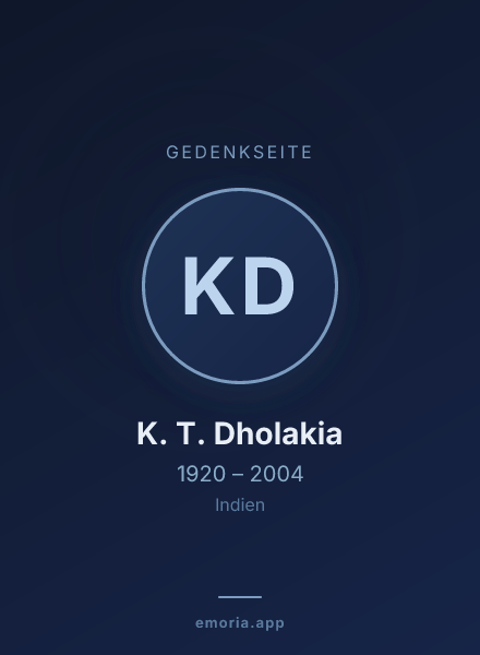 Gedenkportrait von K. T. Dholakia