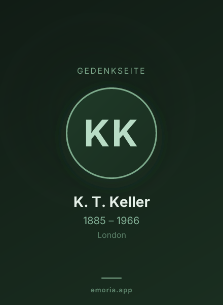 Gedenkportrait von K. T. Keller