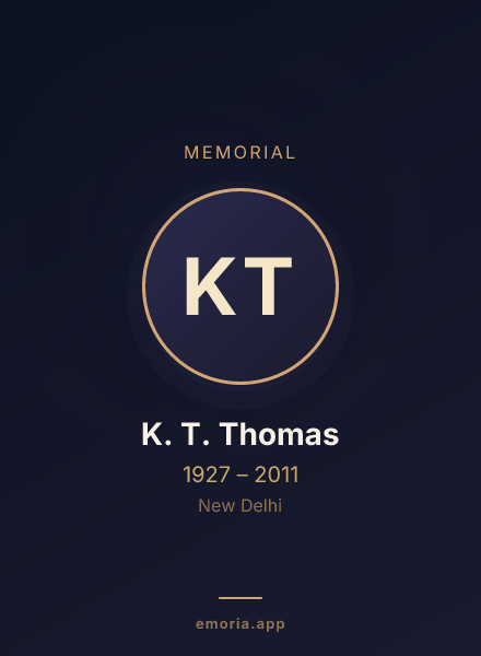 Memorial portrait of K. T. Thomas