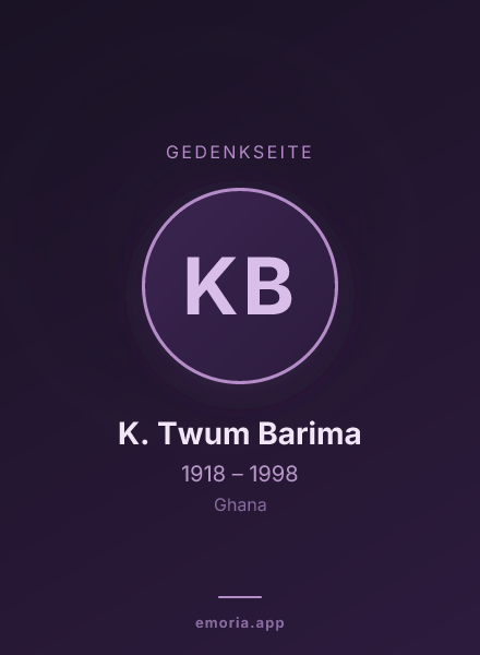 Gedenkportrait von K. Twum Barima