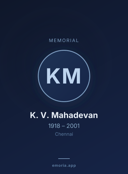 Memorial portrait of K. V. Mahadevan