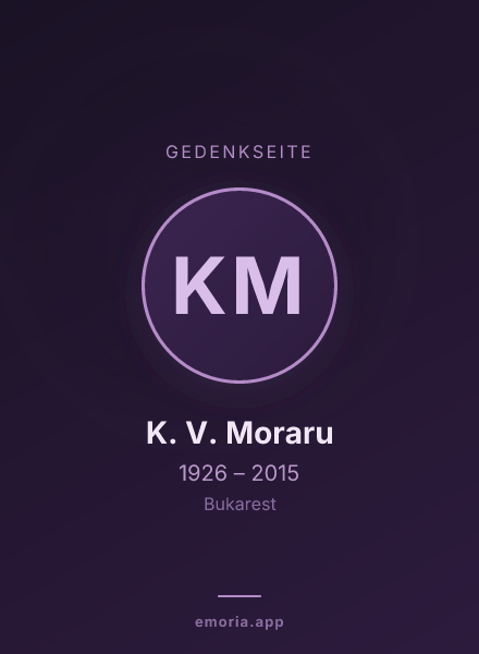 Gedenkportrait von K. V. Moraru