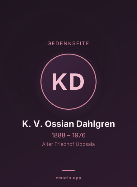 Gedenkportrait von K. V. Ossian Dahlgren