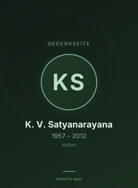Gedenkportrait von K. V. Satyanarayana