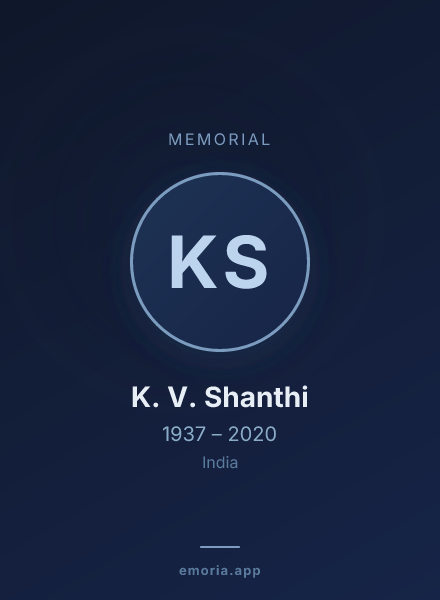 Memorial portrait of K. V. Shanthi