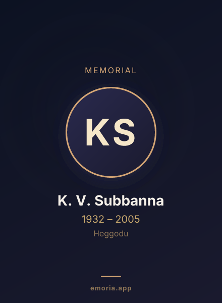 Memorial portrait of K. V. Subbanna