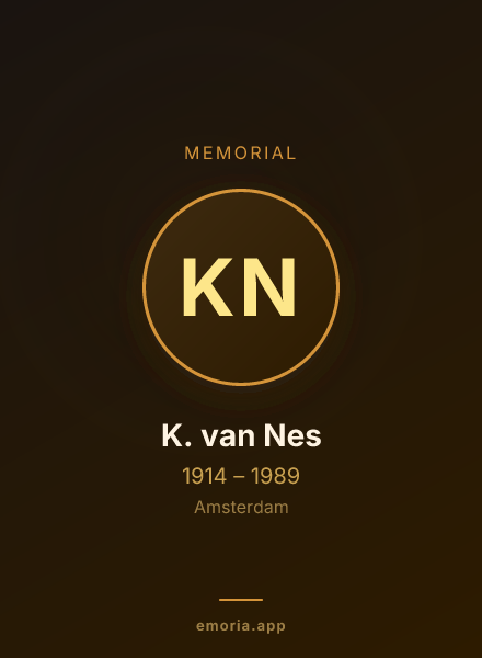 Memorial portrait of K. van Nes