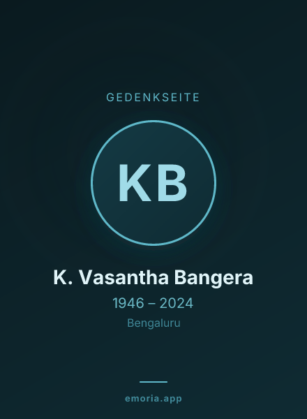 Gedenkportrait von K. Vasantha Bangera