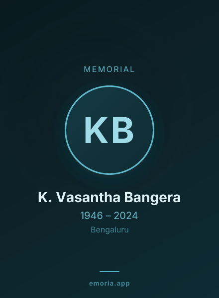 Memorial portrait of K. Vasantha Bangera