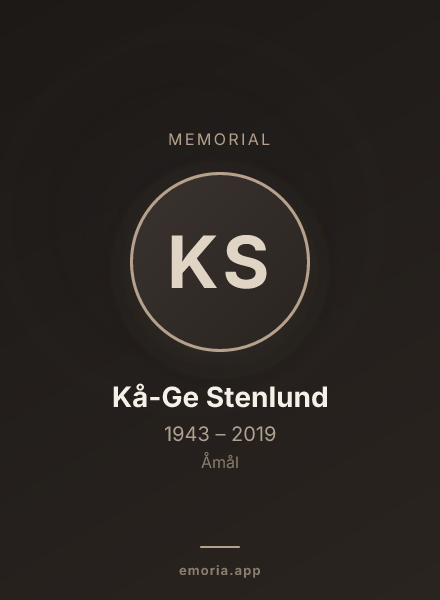 Memorial portrait of Kå-Ge Stenlund