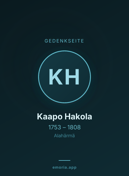 Gedenkportrait von Kaapo Hakola