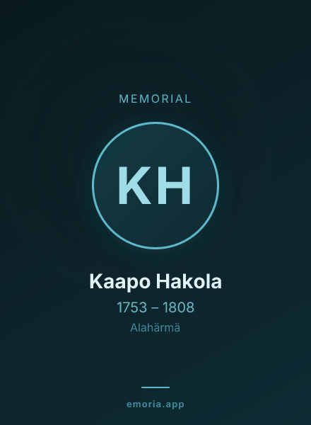 Memorial portrait of Kaapo Hakola