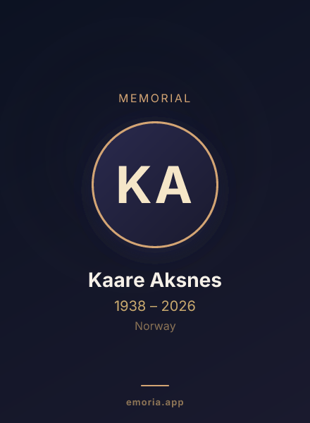 Memorial portrait of Kaare Aksnes
