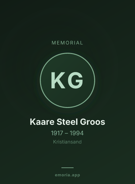 Memorial portrait of Kaare Steel Groos