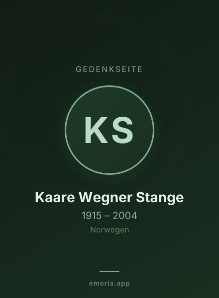 Gedenkportrait von Kaare Wegner Stange